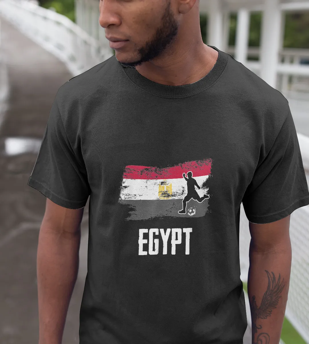 1sttheworld T-Shirt - Egypt Flag Jersey Soccer Team T-Shirt Black A35