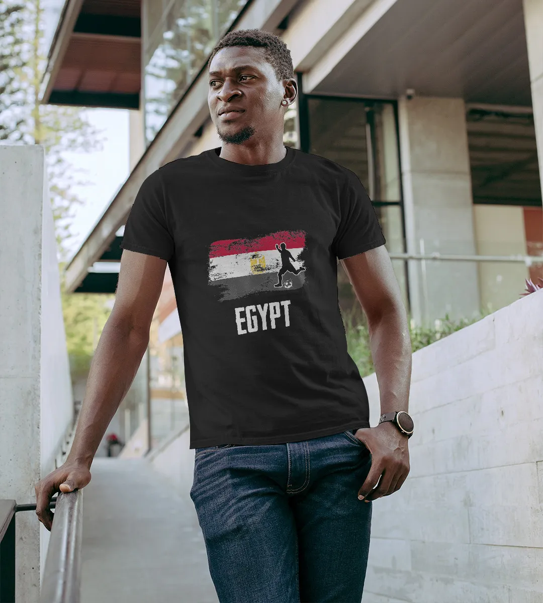 1sttheworld T-Shirt - Egypt Flag Jersey Soccer Team T-Shirt Black A35