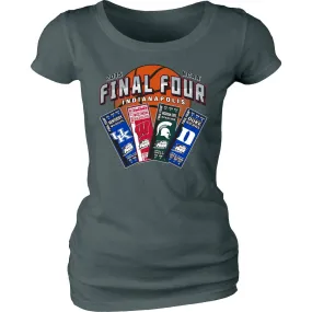 2015 Final Four Ticket Team Logos Indianapolis Basketball Women T-Shirt