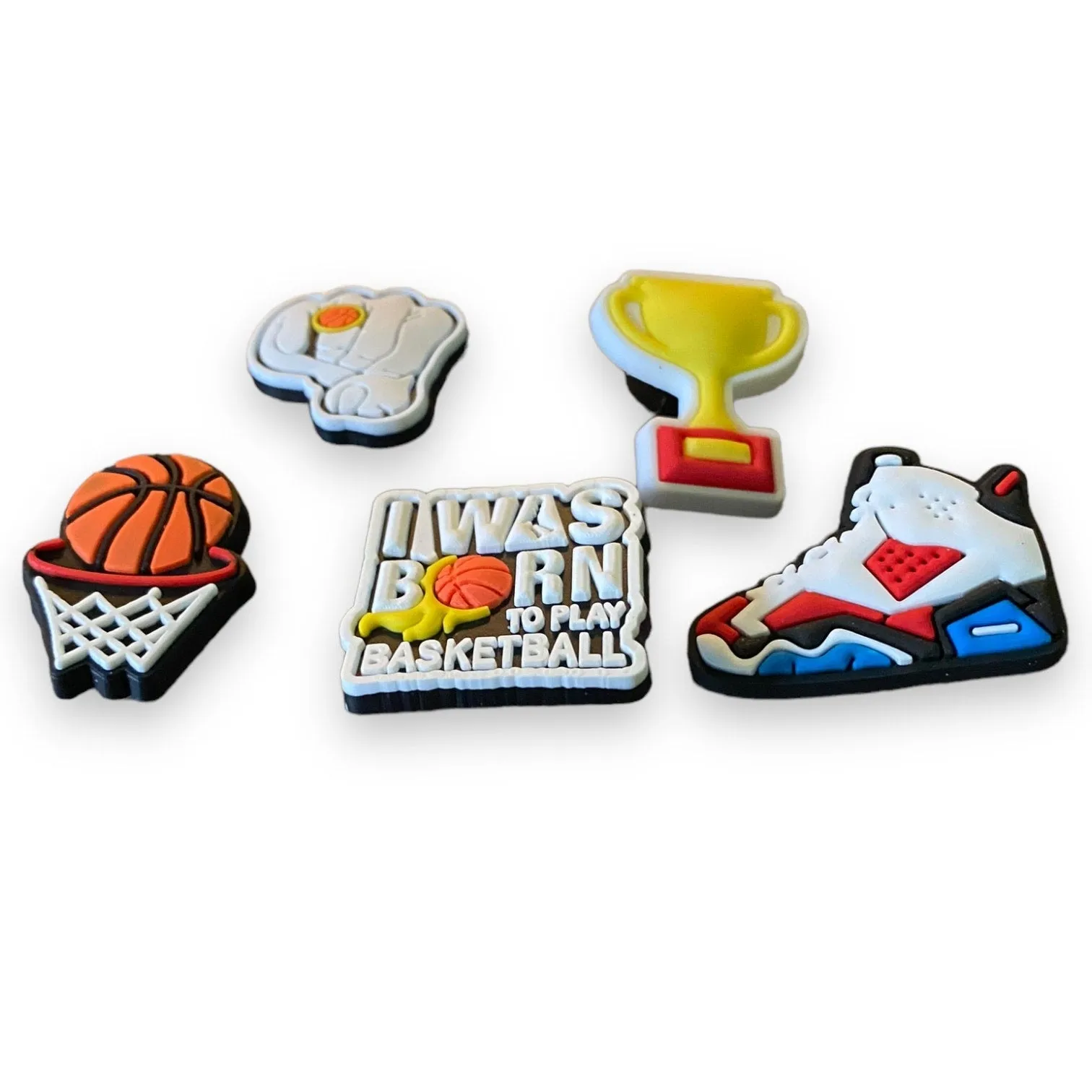 5 Basketball Shoe Charms Decorations Assorted Ball Sneakers