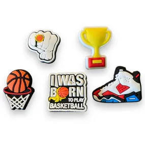 5 Basketball Shoe Charms Decorations Assorted Ball Sneakers