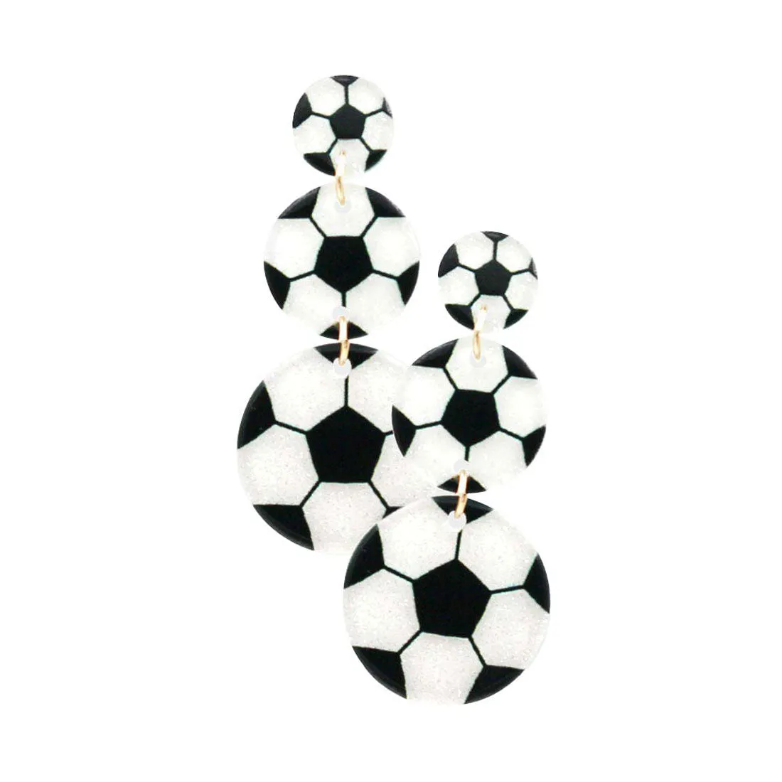 Acetate Soccer Link Earrings