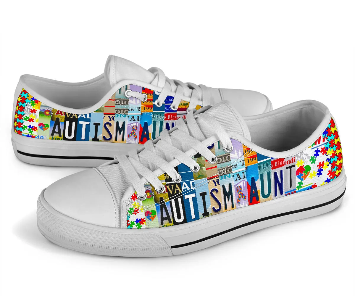 Autism Aunt License Plate Shoes