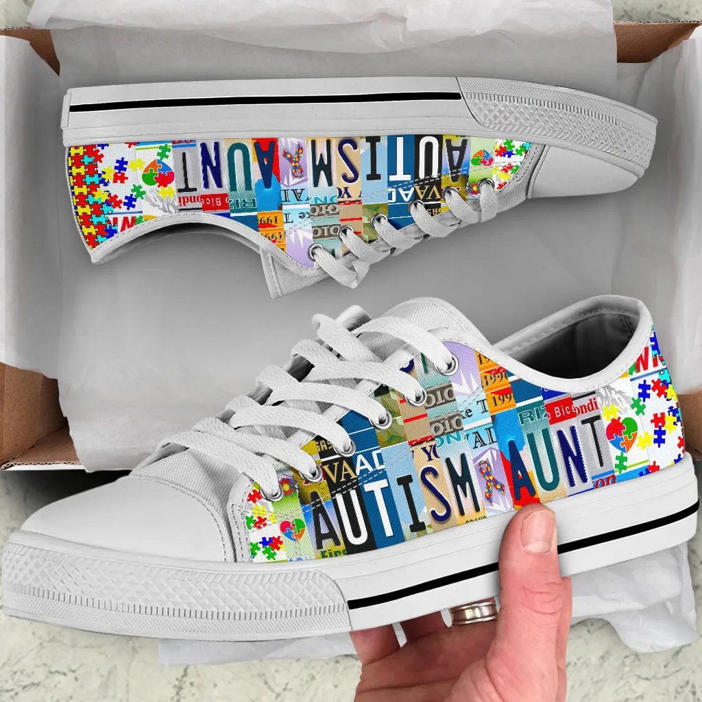 Autism Aunt License Plate Shoes