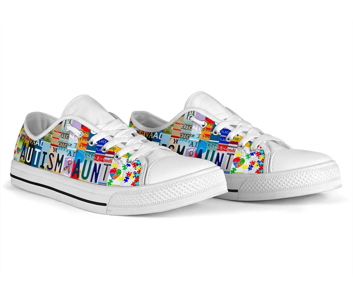 Autism Aunt License Plate Shoes