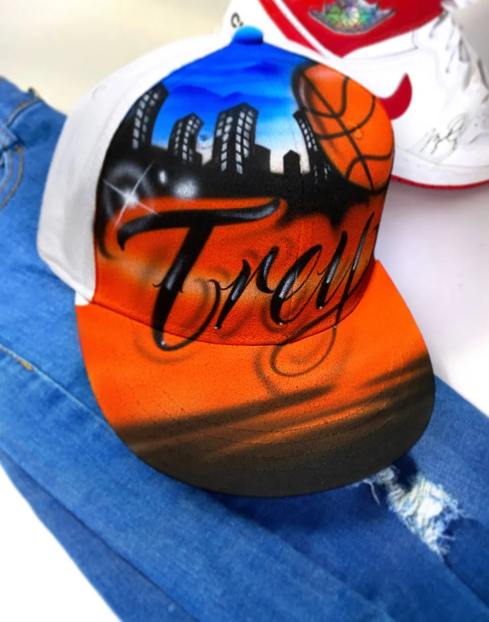 Basketball Script Style Snapback Cap