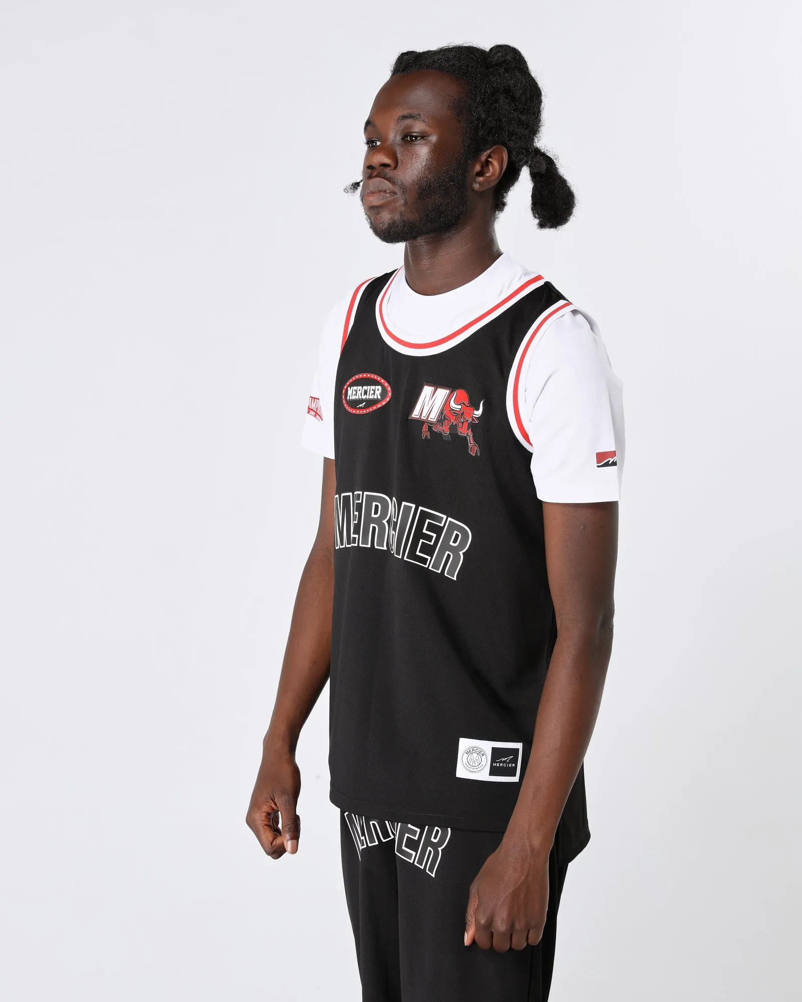 Black Red Crawford Basketball Vest