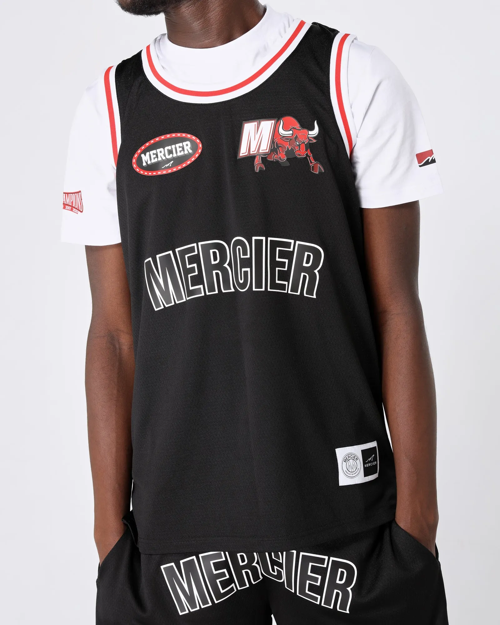 Black Red Crawford Basketball Vest