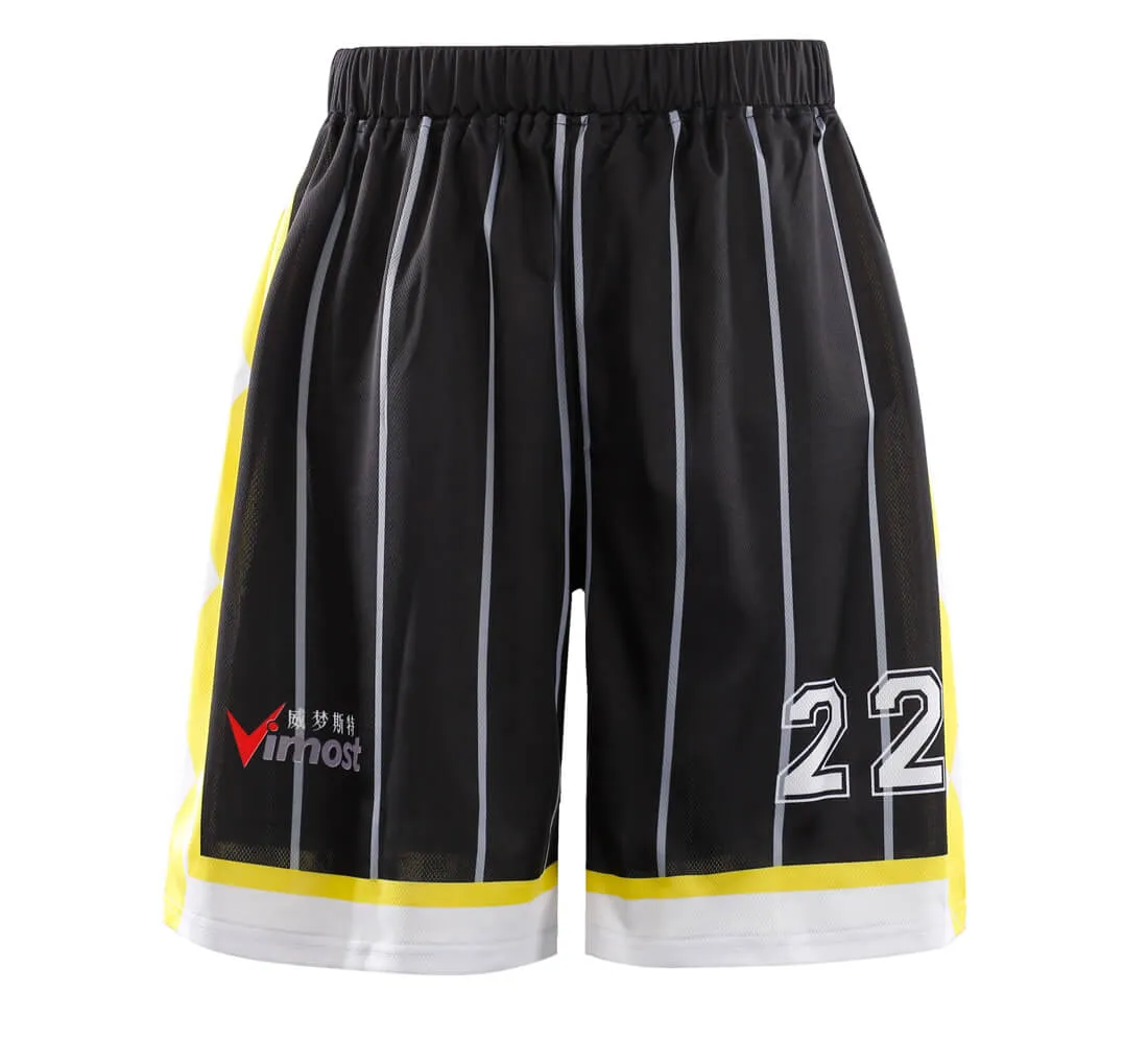 Black Stripes Design Basketball Shirts and Shorts