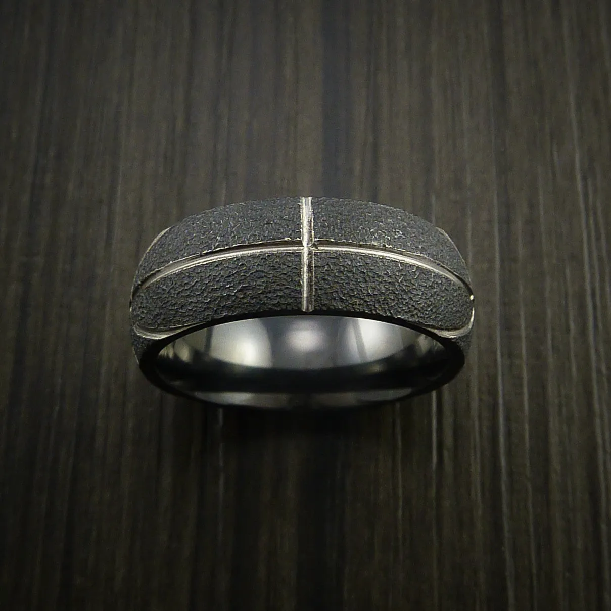 Black Titanium Basketball Inspired Men's Ring