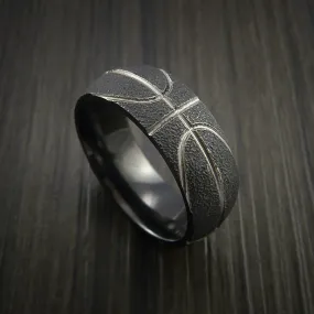 Black Zirconium Basketball Inspired Men's Ring