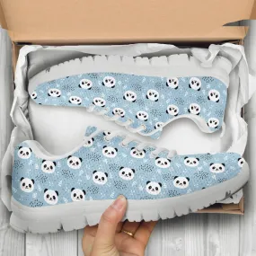 Blue Panda Shoes Panda Print Sneakers Panda Running Shoes Athletic Casual Shoes Panda Lover Gifts Clothing for Womens Mens Kids Adults