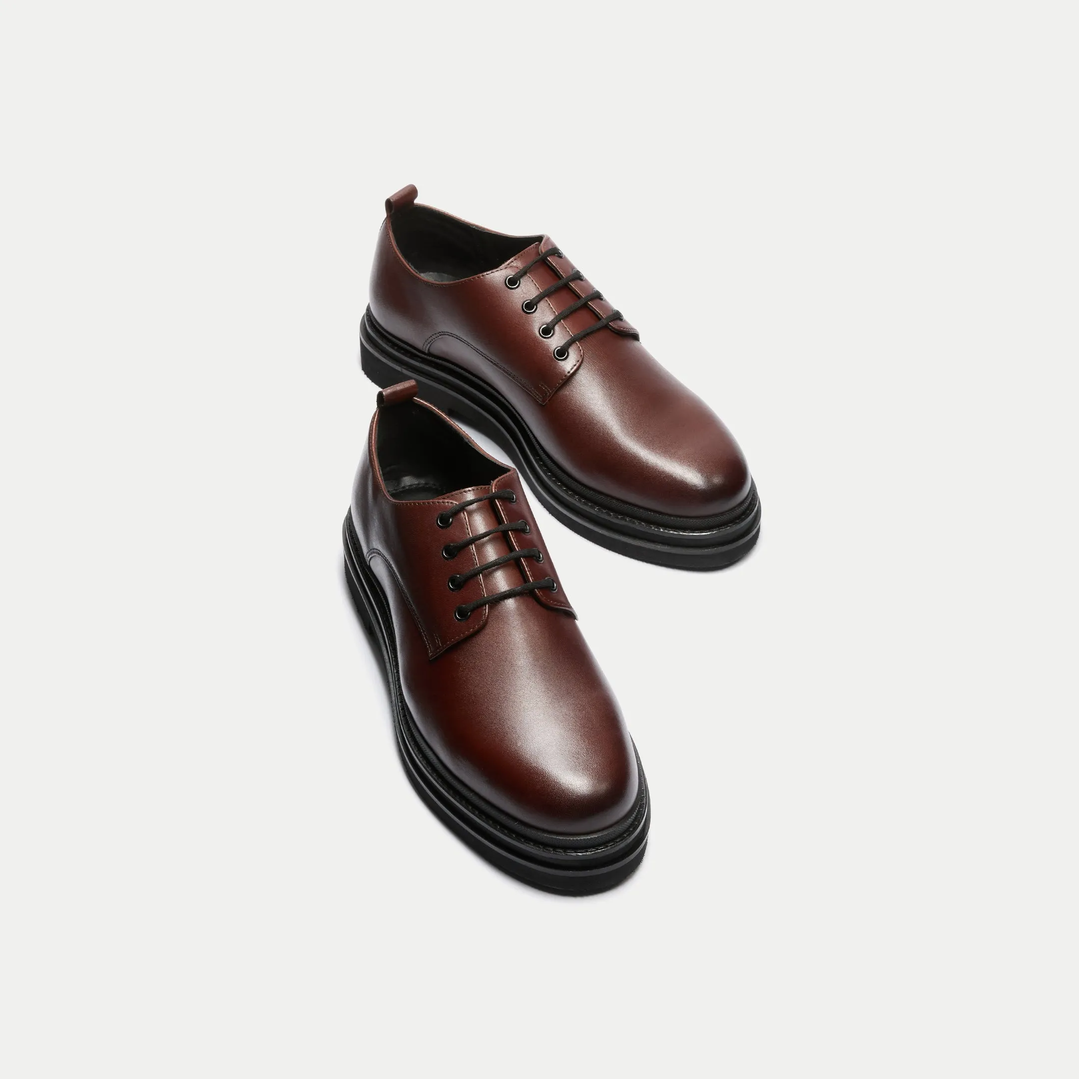 Brown Leather Brooklyn Derby Shoe.