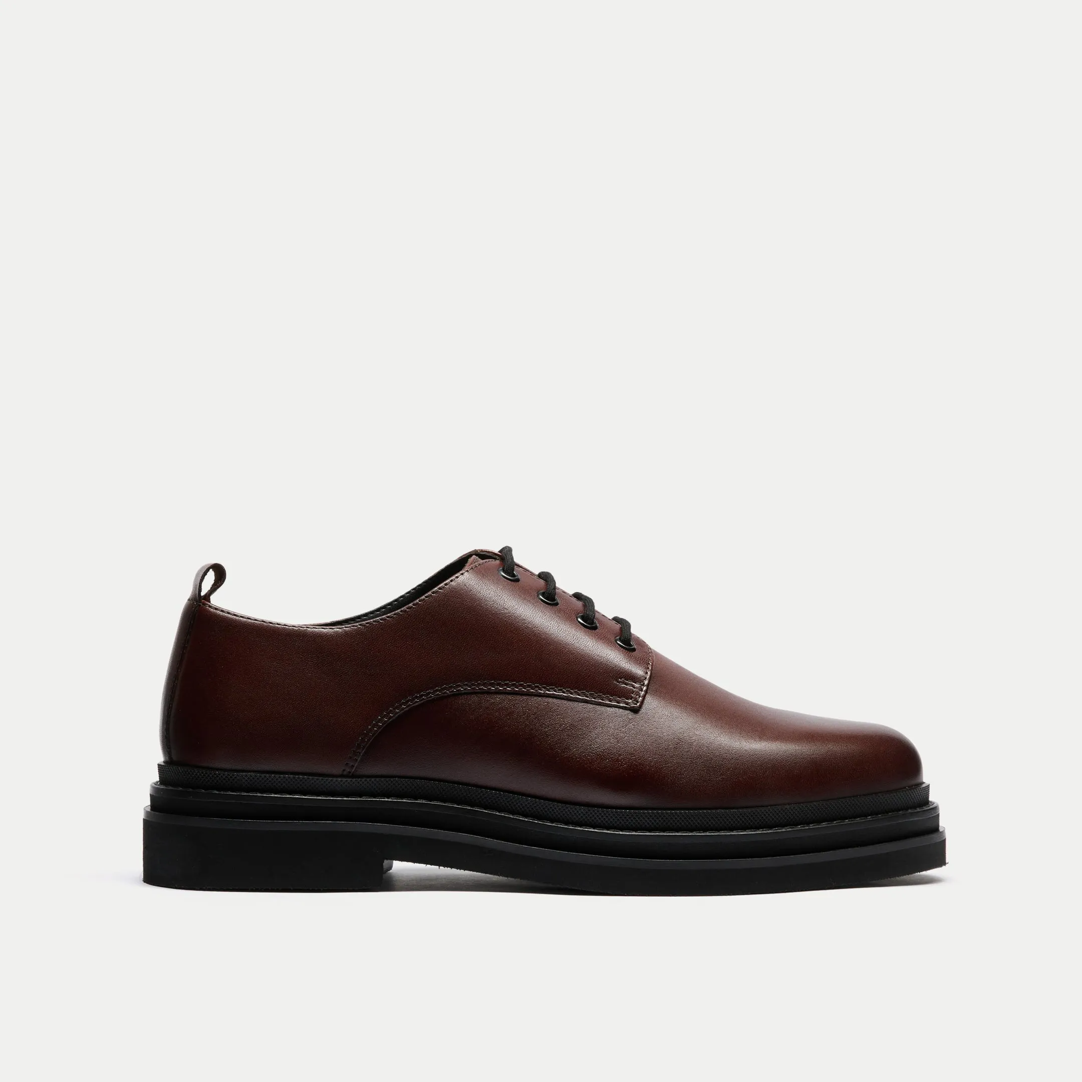 Brown Leather Brooklyn Derby Shoe.