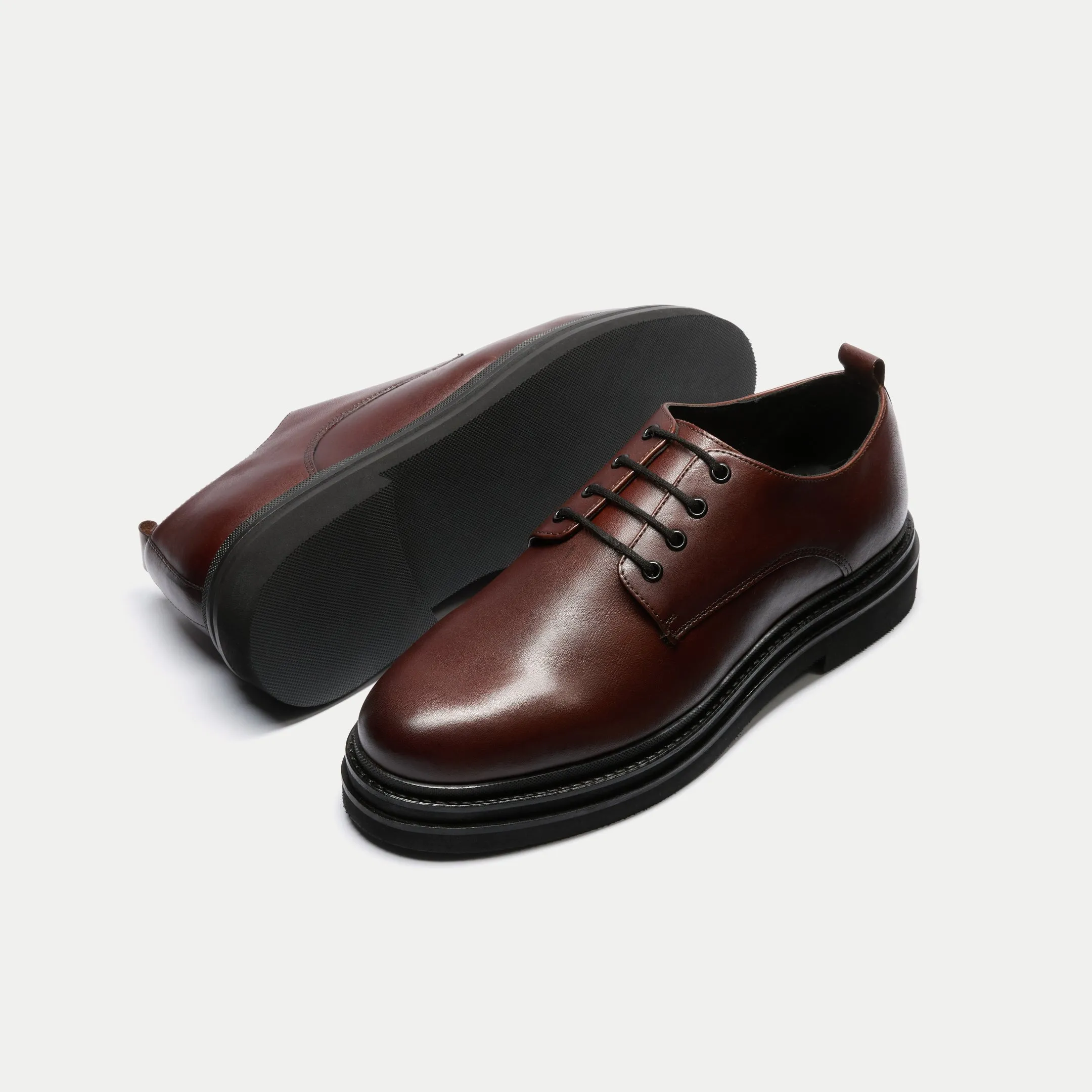 Brown Leather Brooklyn Derby Shoe.