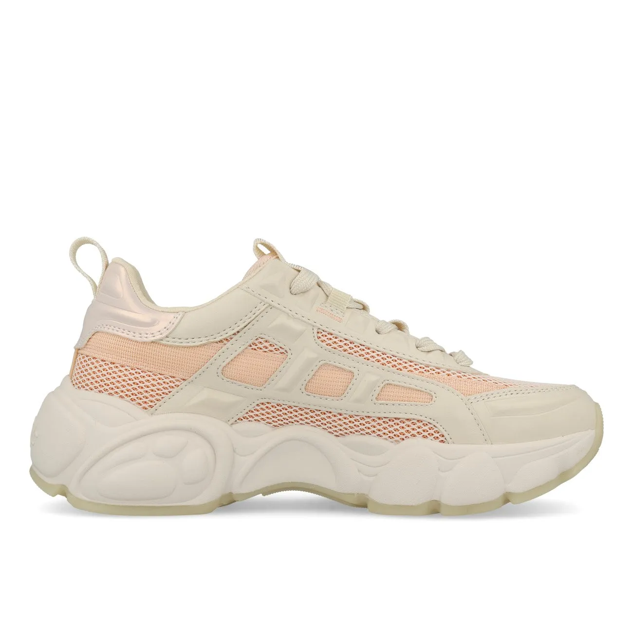 Buffalo Cld Run Boom Sneaker Low Damen Vegan Nappa Mesh Peach Beige