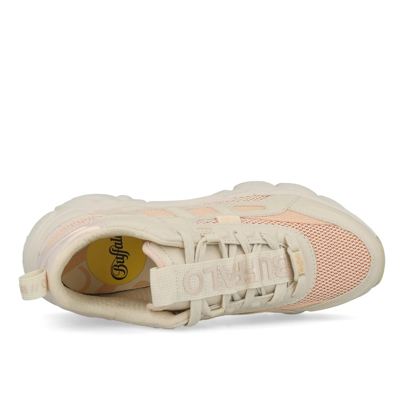 Buffalo Cld Run Boom Sneaker Low Damen Vegan Nappa Mesh Peach Beige