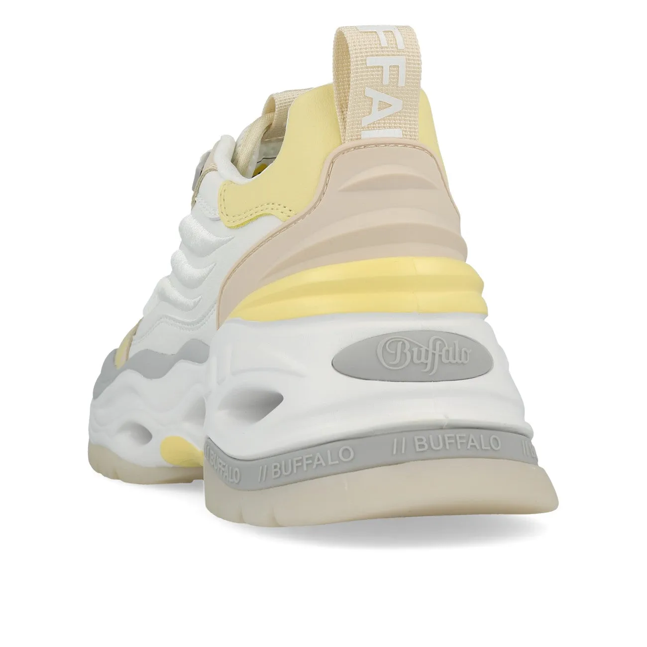 Buffalo Triplet Third Sneaker Low Damen Vegan Nappa Mesh Beige Yellow