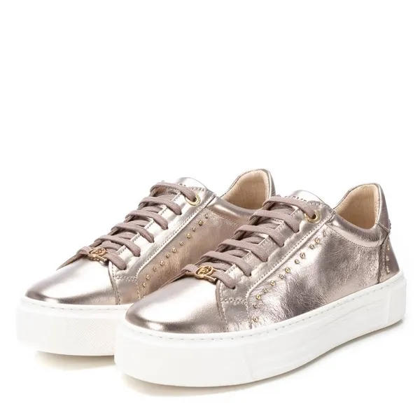 Carmela Bronze Leather Studded Platform Trainers