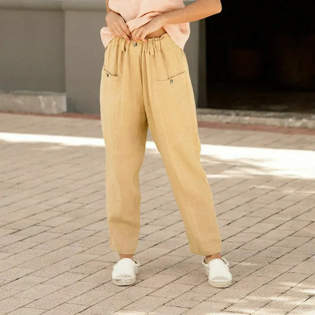 Casual Elastic Waist Pants