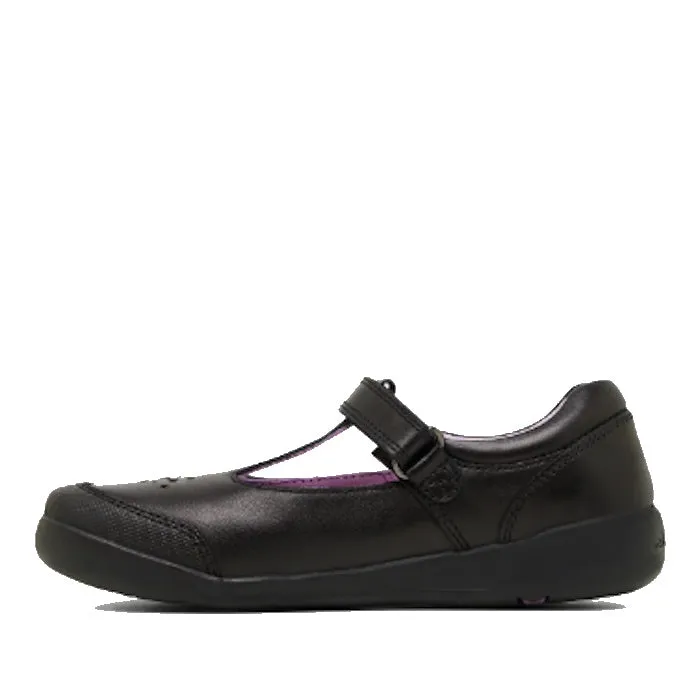 Clarks Birdie Leather T Bar  School Shoes