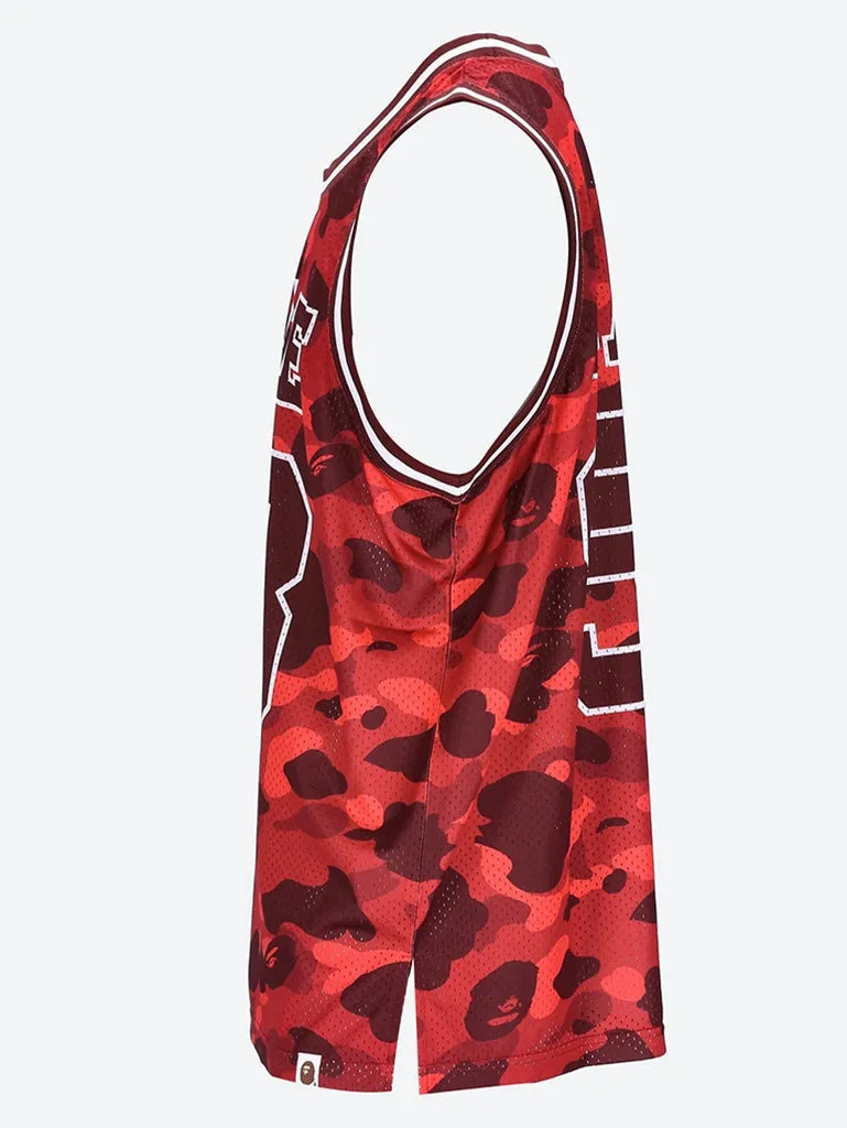 Color camo basketball tank top