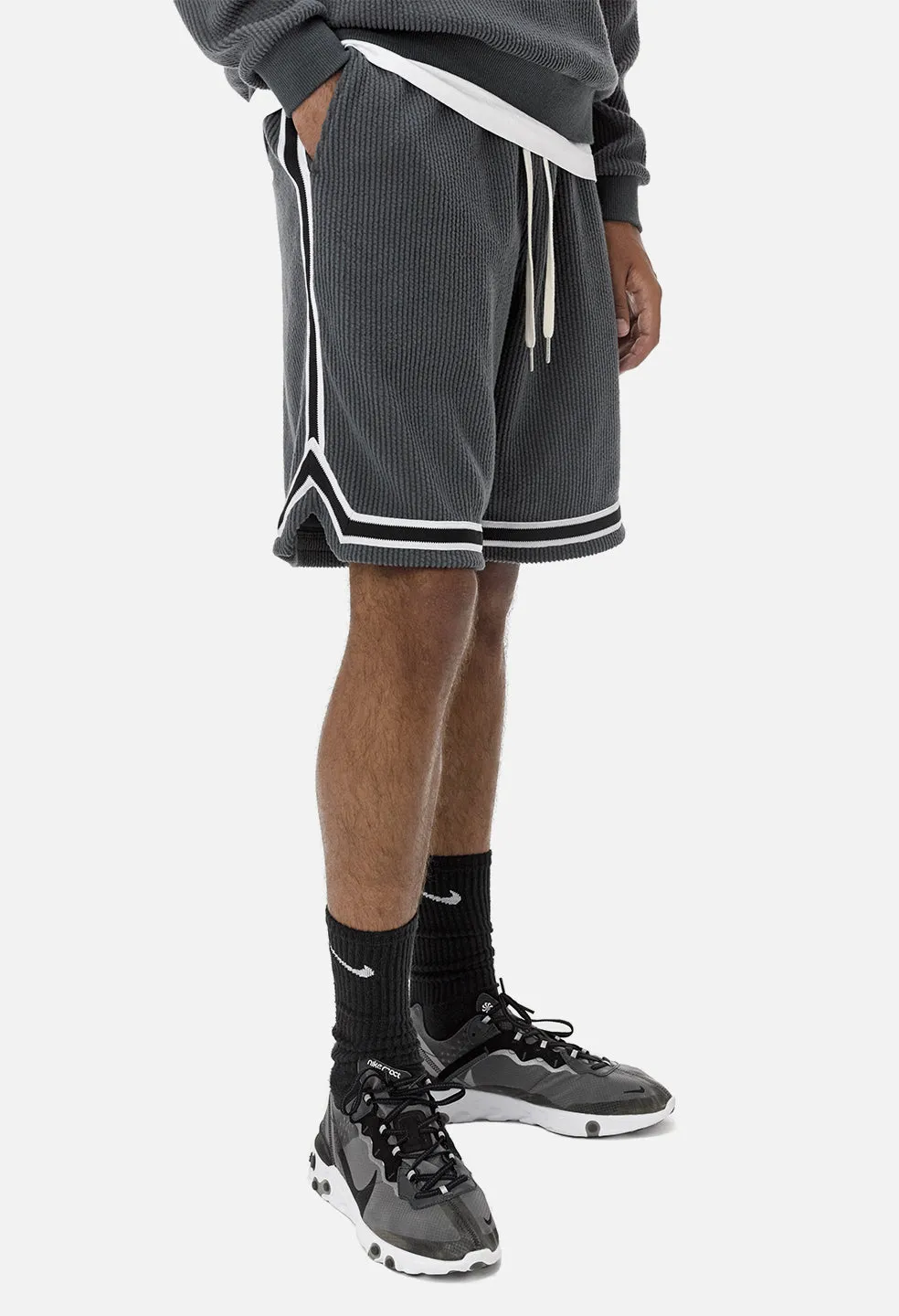 Corduroy Basketball Shorts / Charcoal