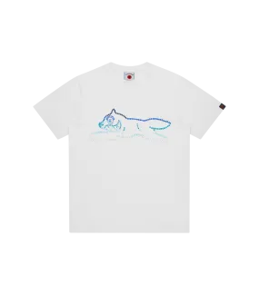 CRYSTAL RUNNING DOG T-SHIRT - WHITE