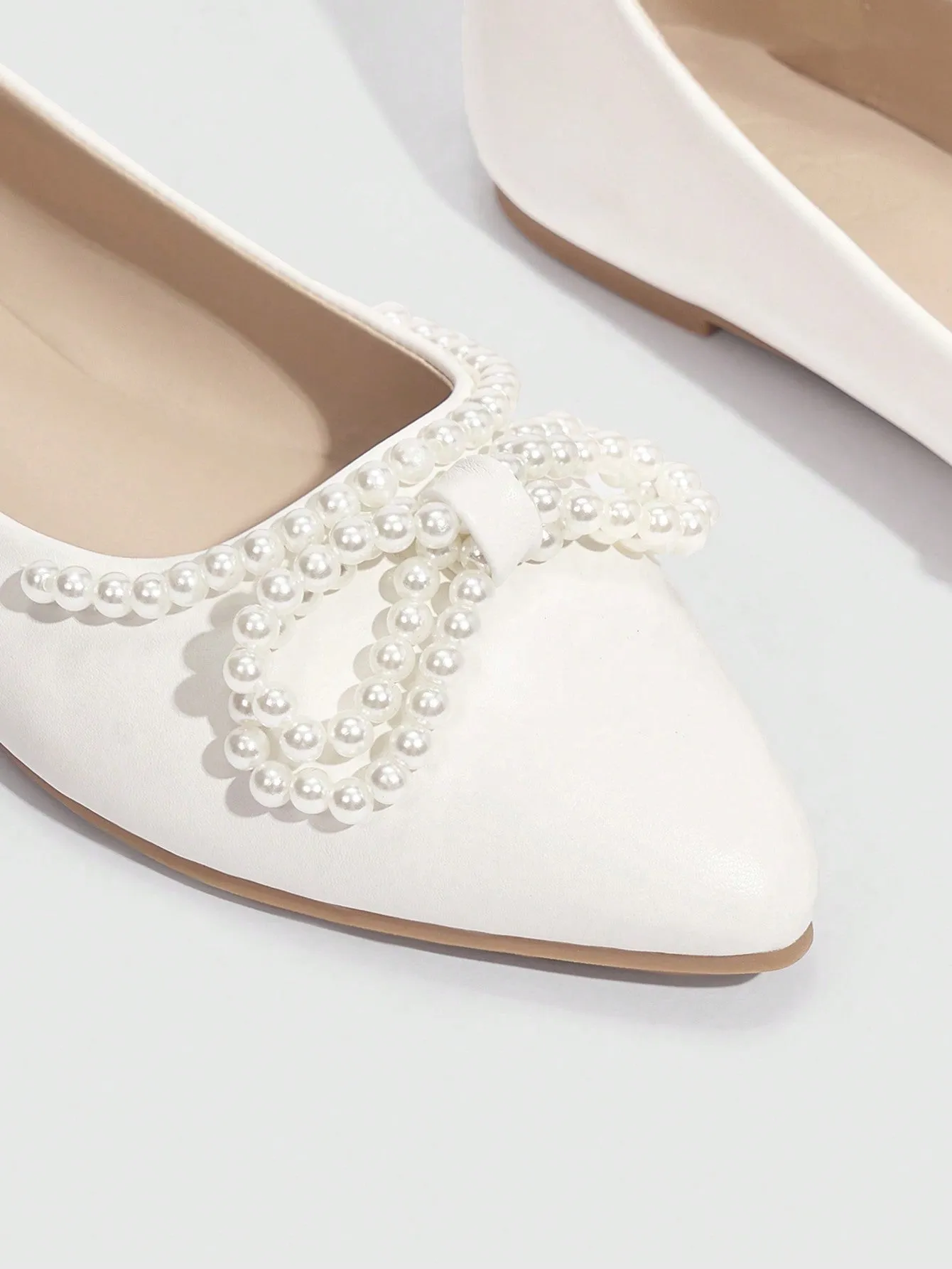 CUCCOO CHICEST Woman Shoes Fashionable Pearl Bow Decor Sweet Lady Flats Wedding Shoes For Summer Vacation Shoes Summer Sale