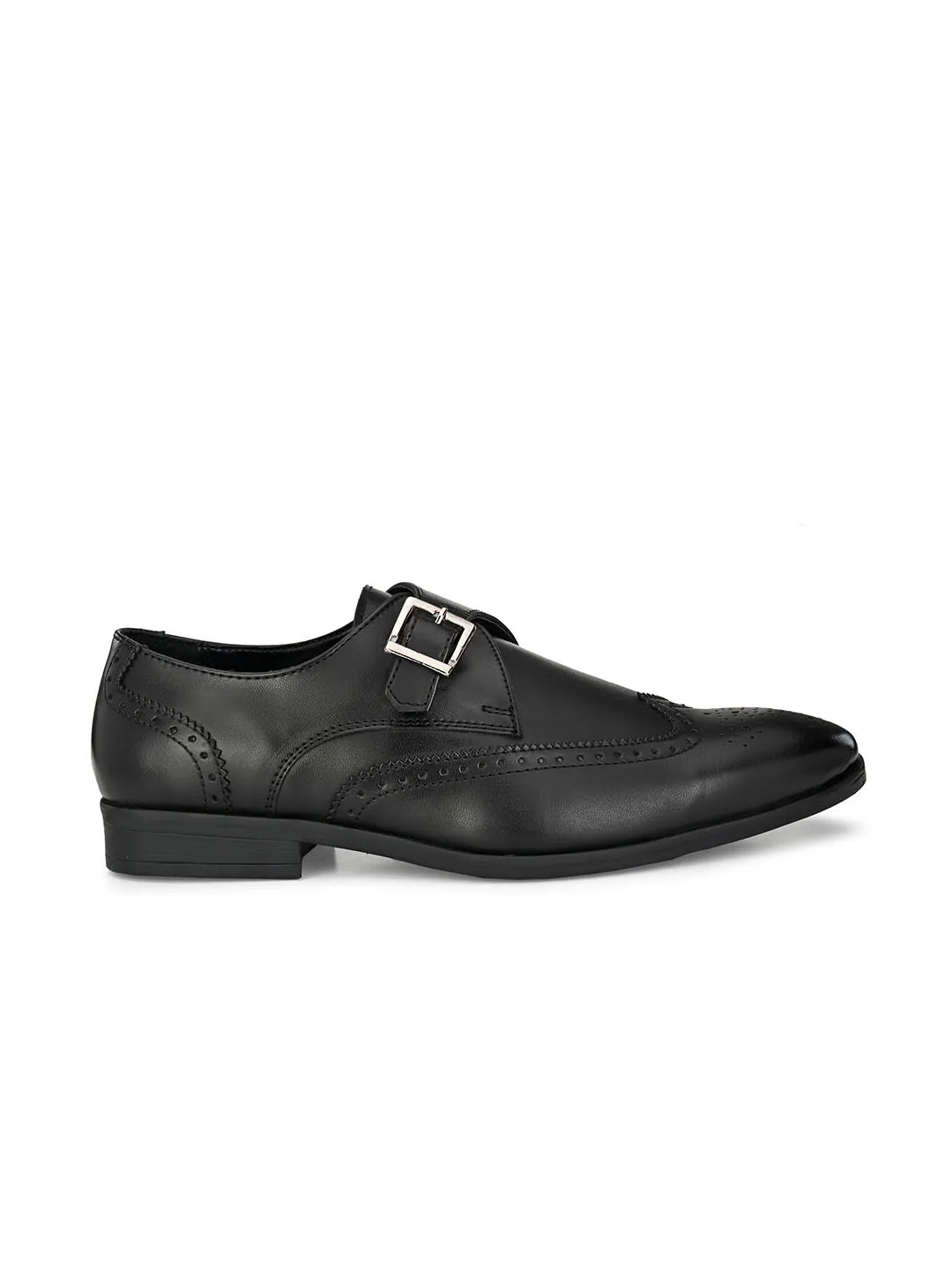 Dario Black Single Monk Shoes