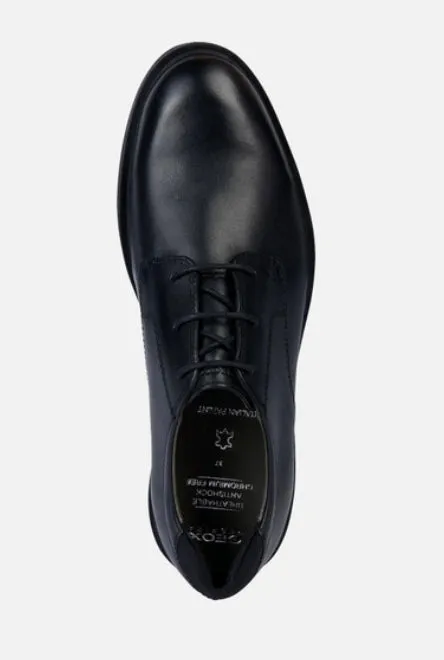 Geox Zeeno Black Leather Oxford Dress Shoe