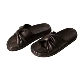 Human Shoes Atlanta Leather Slide in Black