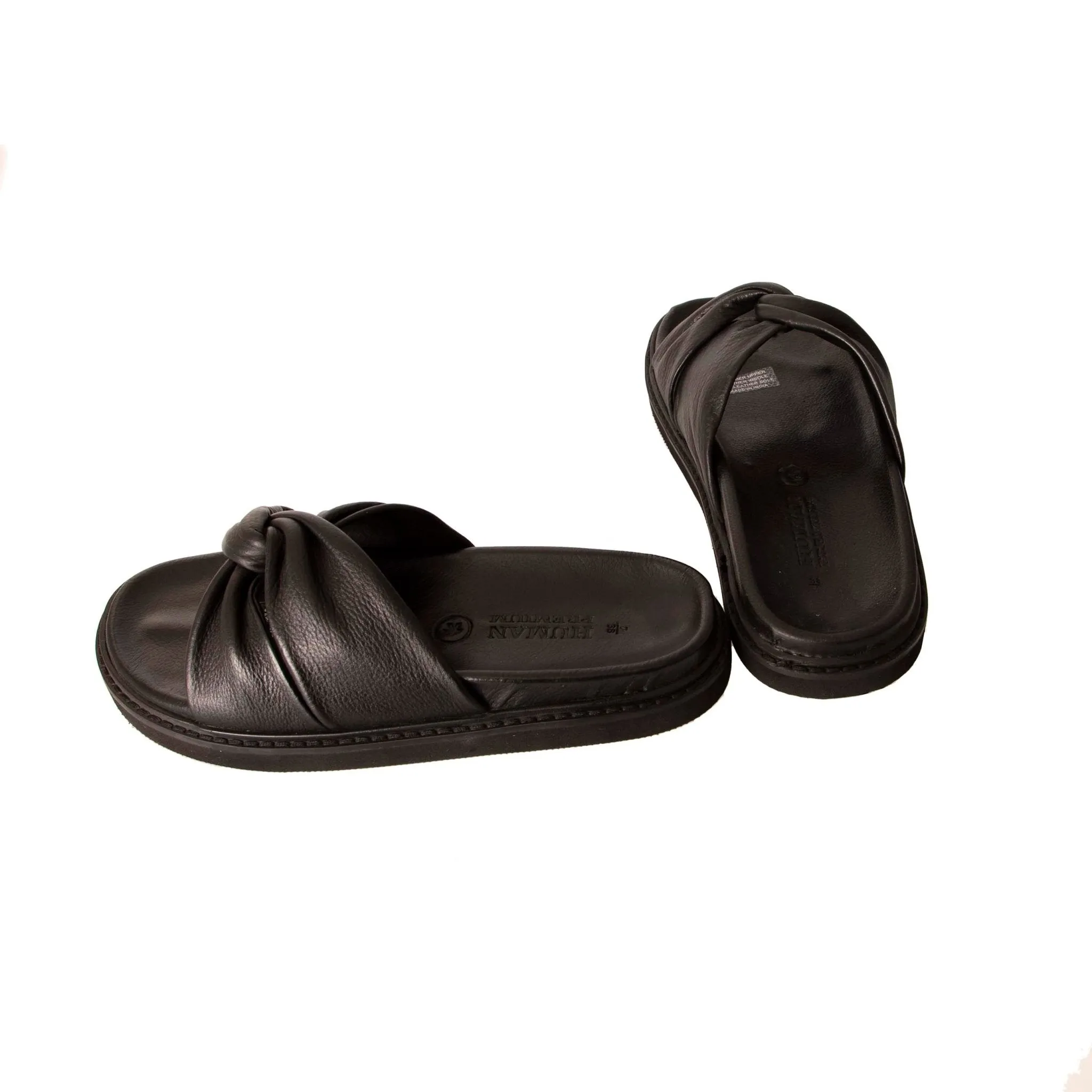 Human Shoes Atlanta Leather Slide in Black