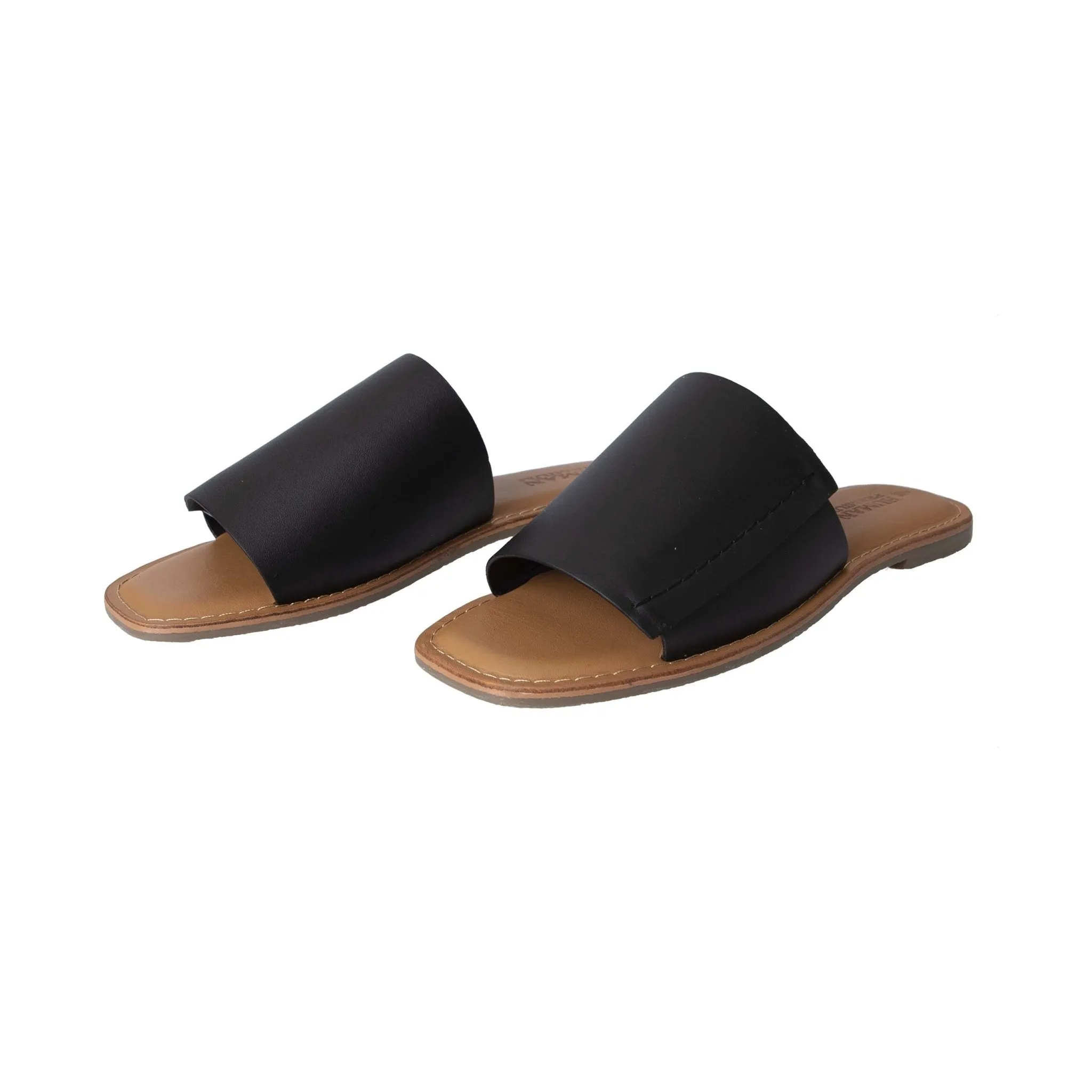 Human Shoes Oats Leather Slide in Black