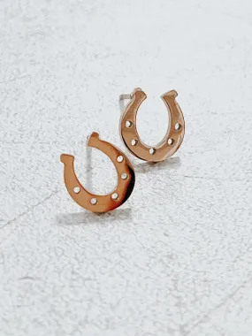 JBA Horse Shoe Earrings - Rose Gold