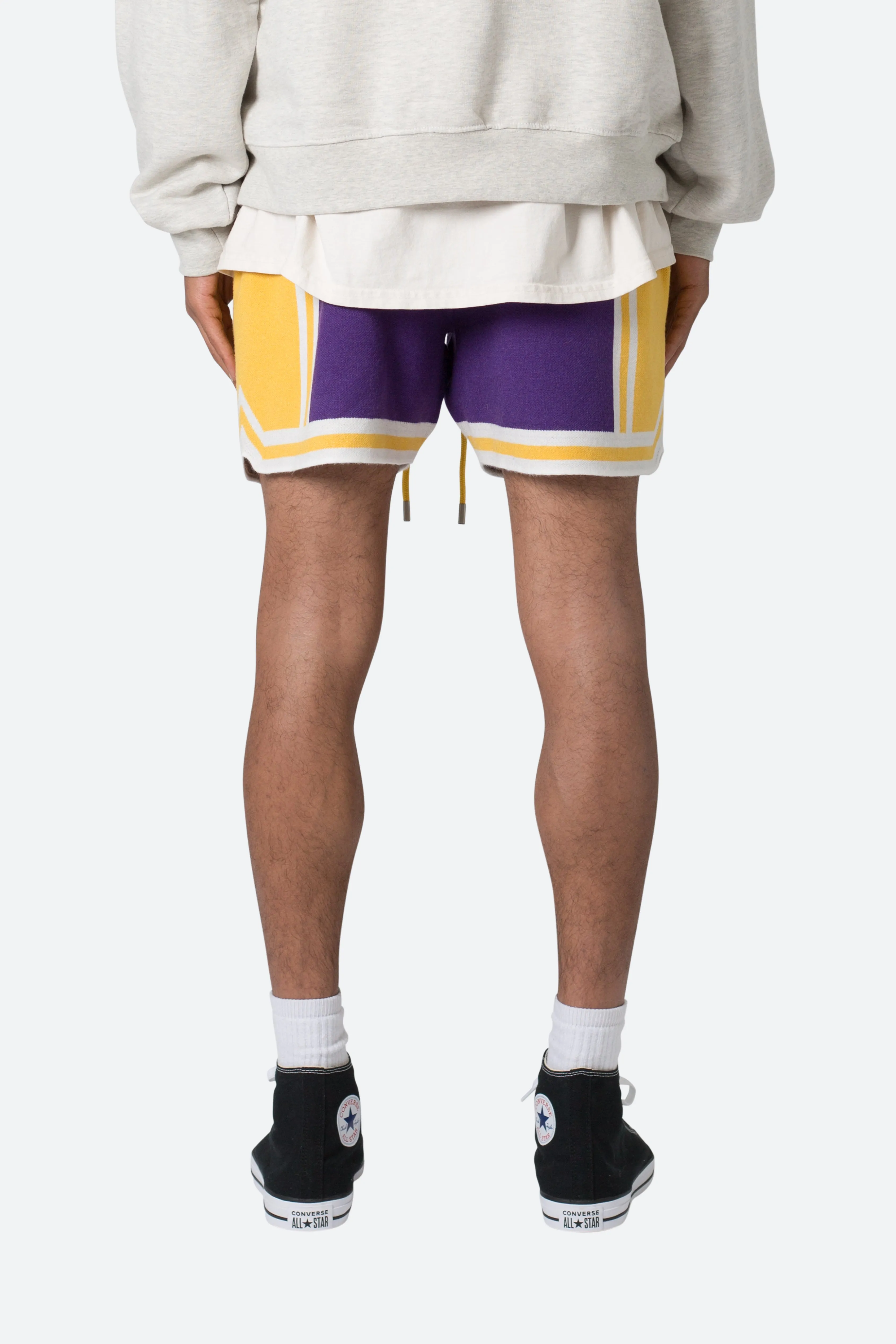 Knit Basketball Shorts - Purple/Yellow