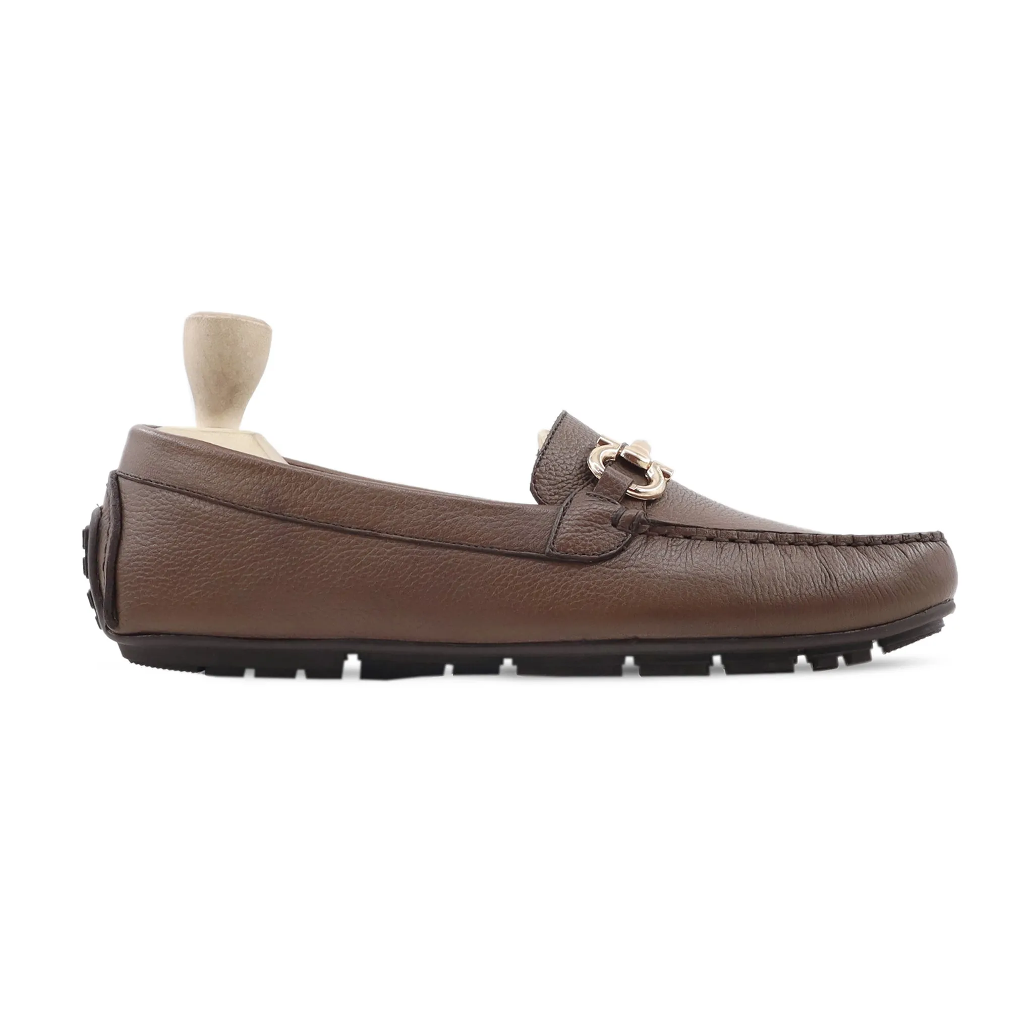 Luzon - Men's Brown Pebble Grain Driver Shoe