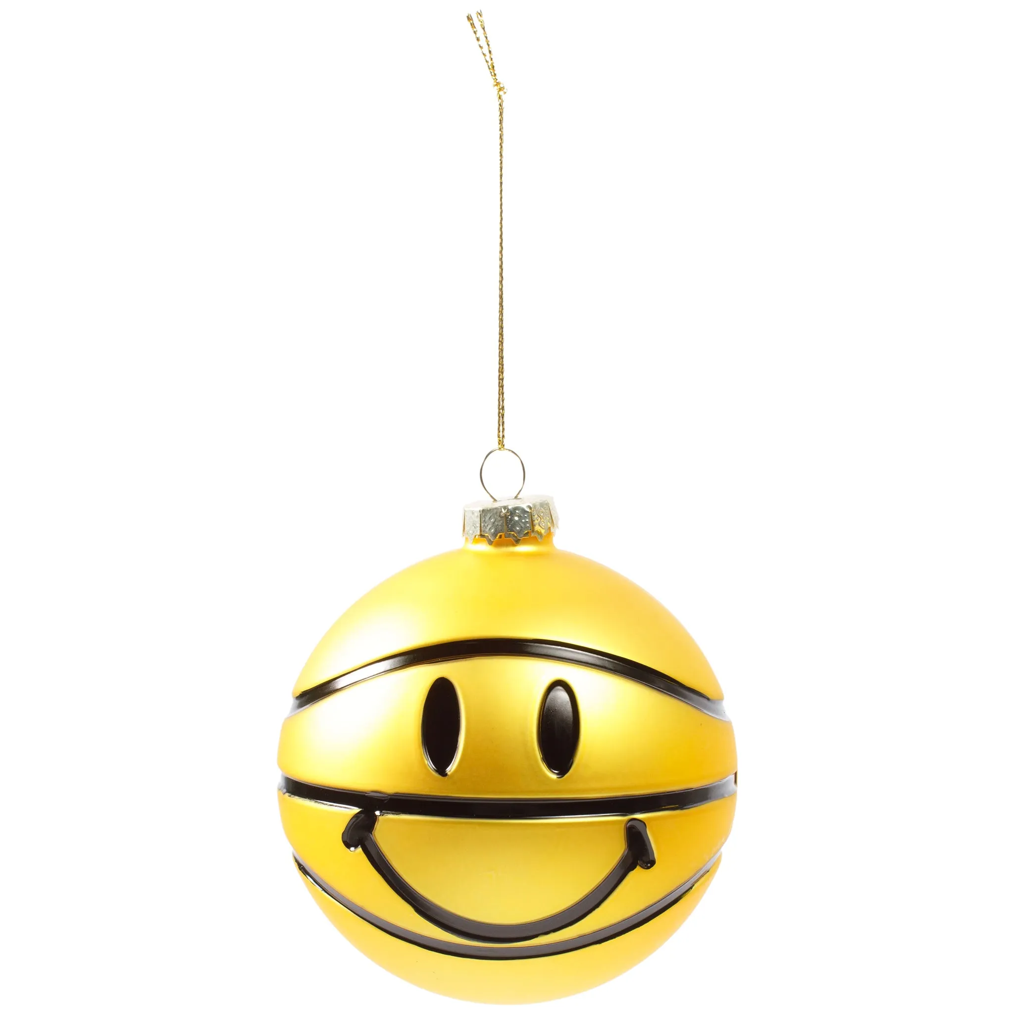 Market Smiley Basketball Ornament "Yellow"