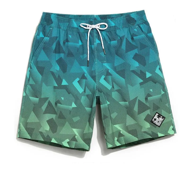 Men's Green Triangle Beach Board Shorts