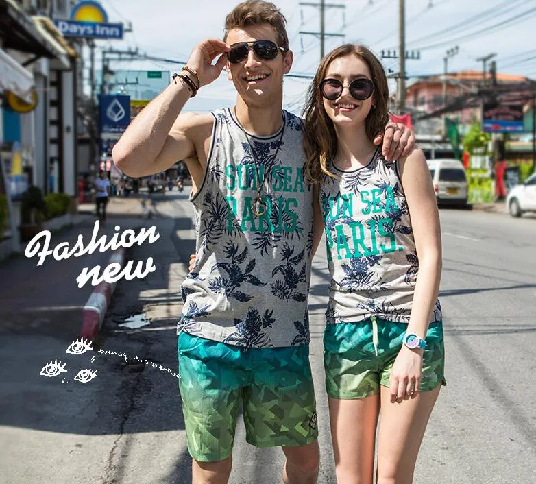 Men's Green Triangle Beach Board Shorts