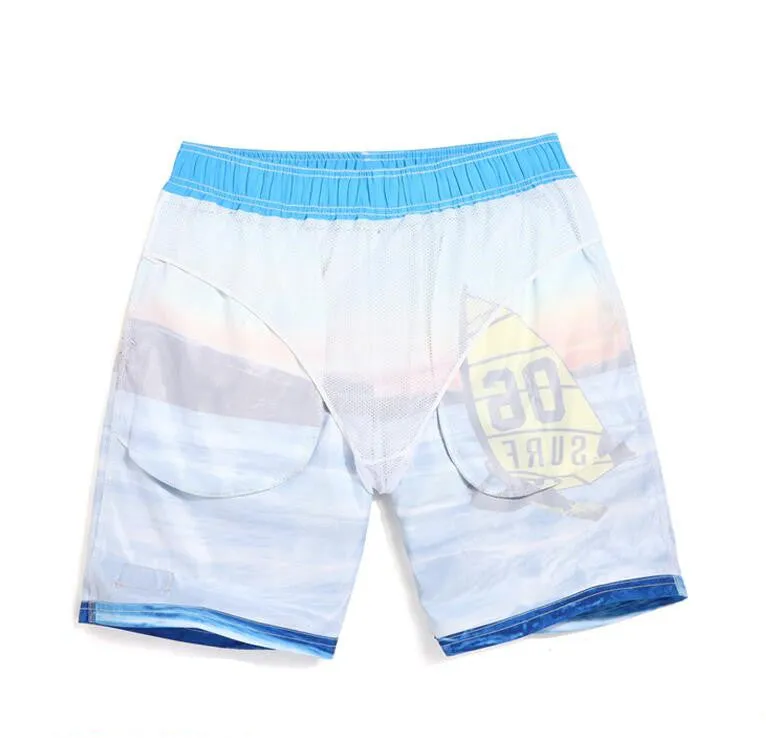 Men's Yellow Blue Beach Board Shorts