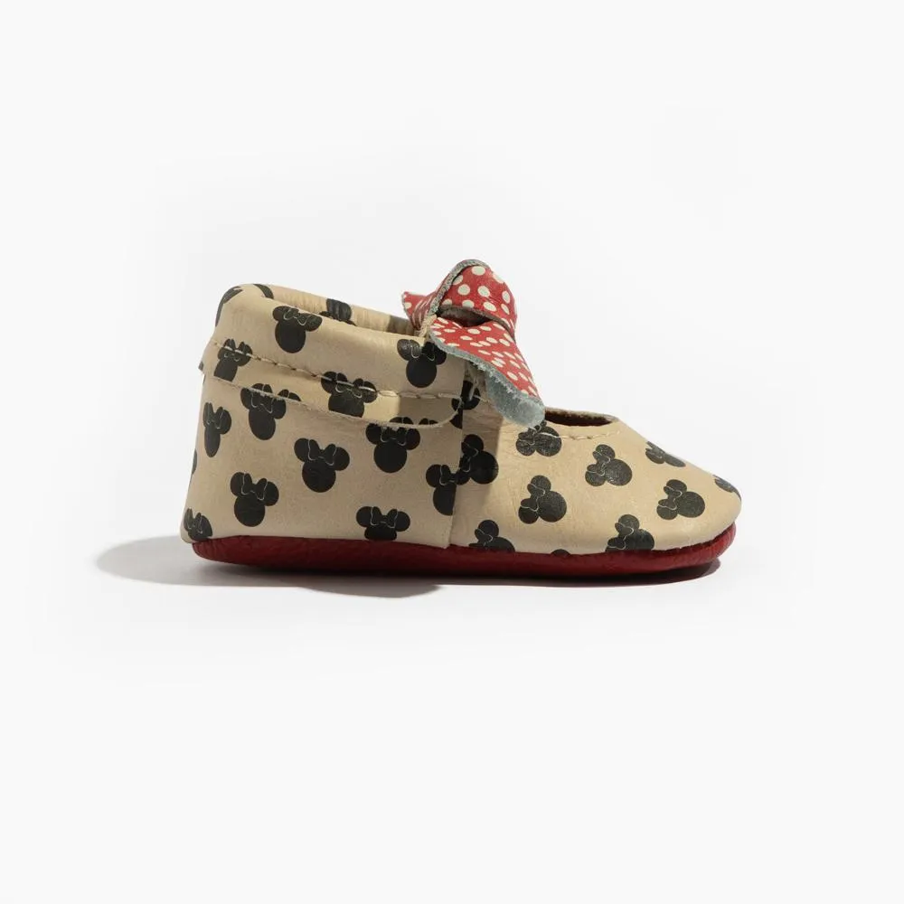 Minnie Dots Knotted Bow Baby Shoe