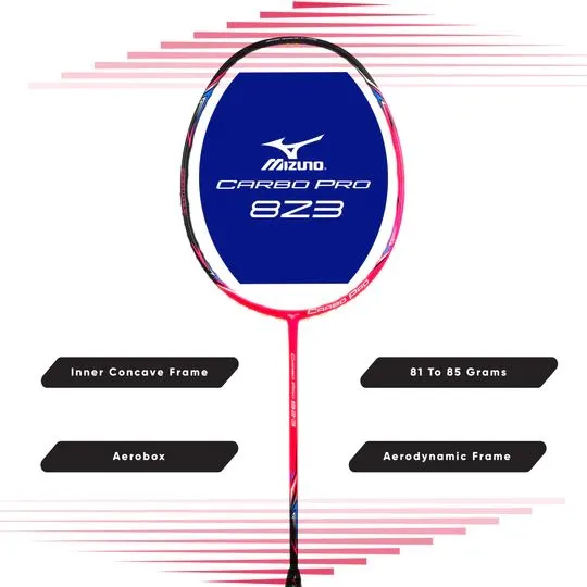 Mizuno Carbo Pro 823 Badminton Racket (Unstrung) - Neon Pink/Black Cyan