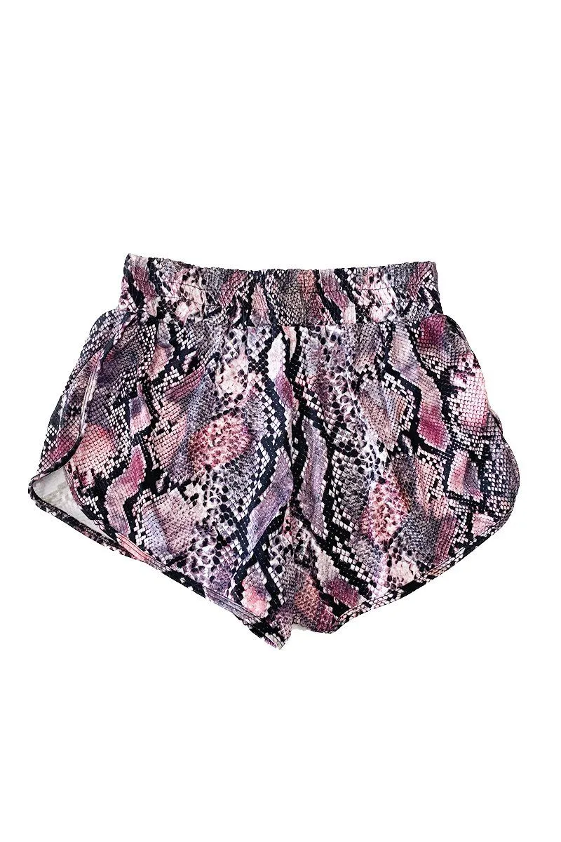 Pia - Textured Snake Running Shorts