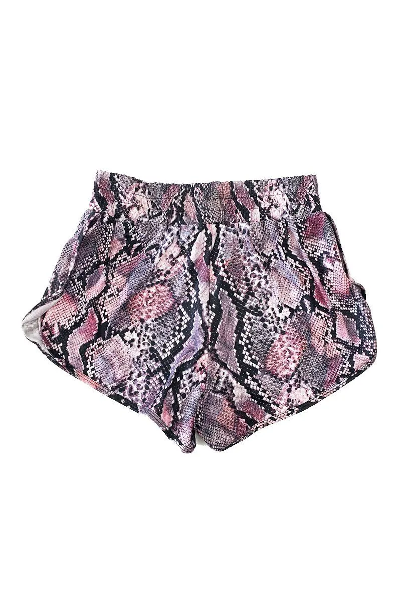 Pia - Textured Snake Running Shorts