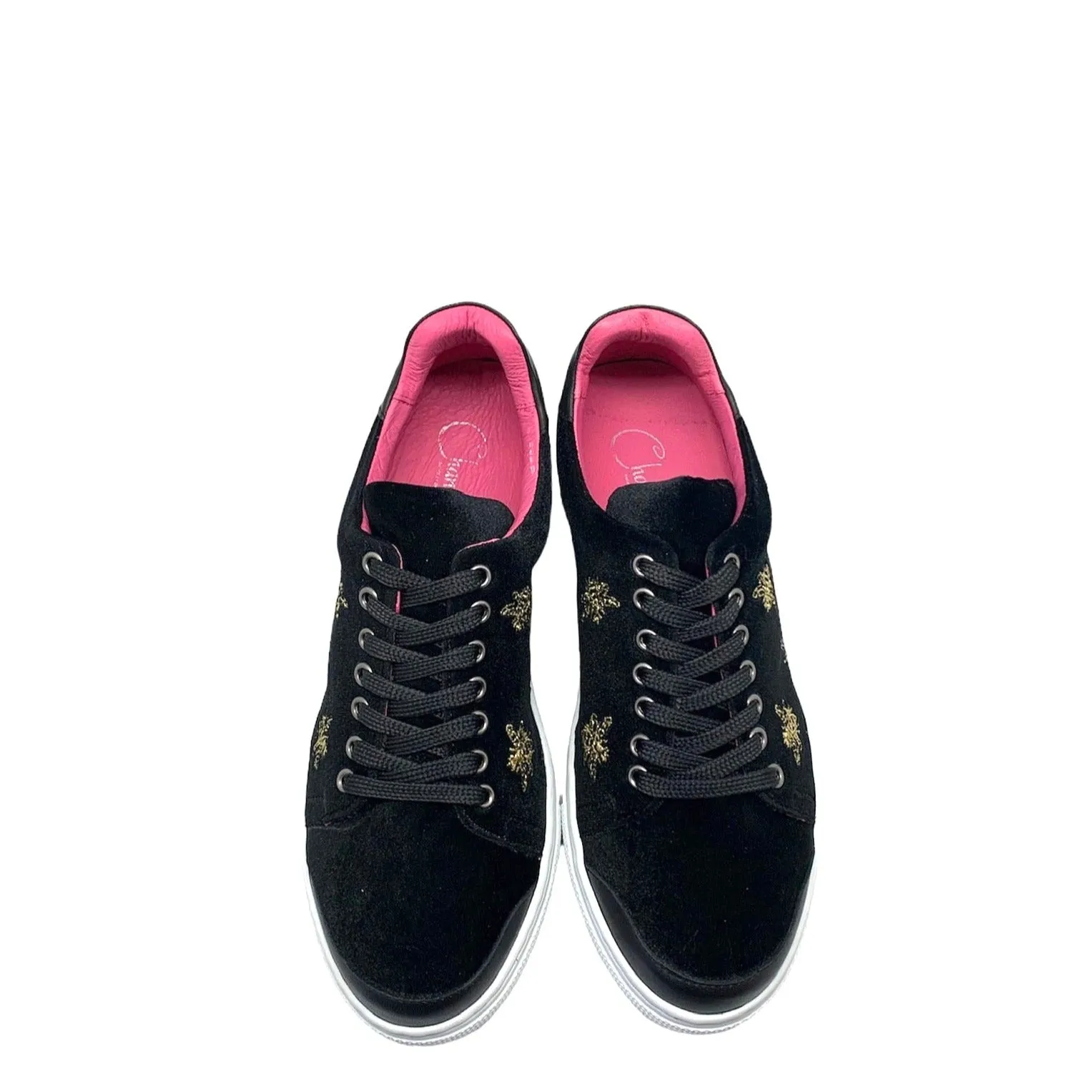 Platinum - Black velvet Crown Bee sneaker