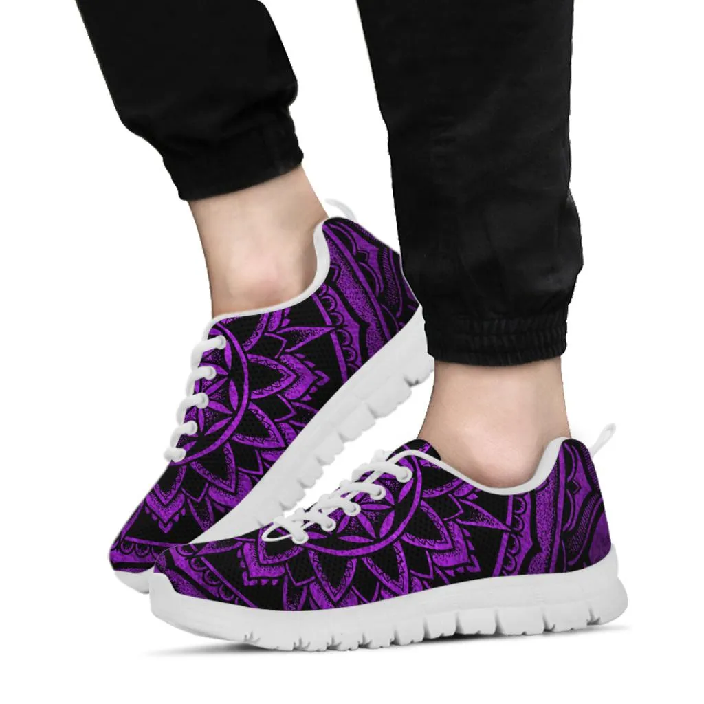 Purple Flower of Life Running Shoes