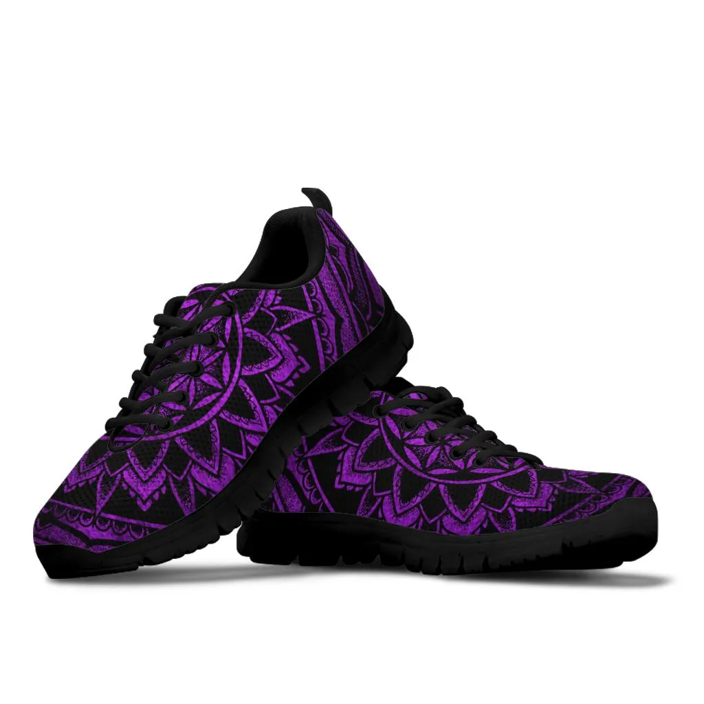 Purple Flower of Life Running Shoes