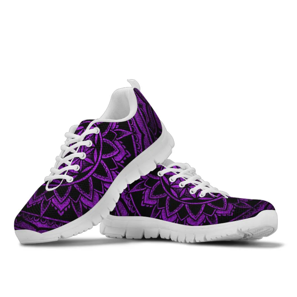 Purple Flower of Life Running Shoes