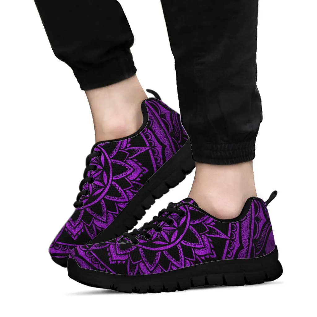 Purple Flower of Life Running Shoes